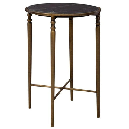 Evry Marble Top Round Side Table - LOOMLAN - Furniture Classics - Side Tables