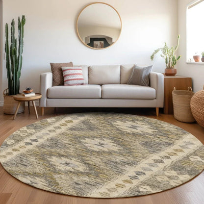 Evynne Beige Washable Indoor - Outdoor Rug - LOOMLAN - LOOMLAN Rugs - Outdoor Rugs