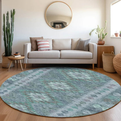 Evynne Blue Washable Indoor - Outdoor Rug - LOOMLAN - LOOMLAN Rugs - Outdoor Rugs