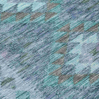 Evynne Blue Washable Indoor - Outdoor Rug - LOOMLAN - LOOMLAN Rugs - Outdoor Rugs