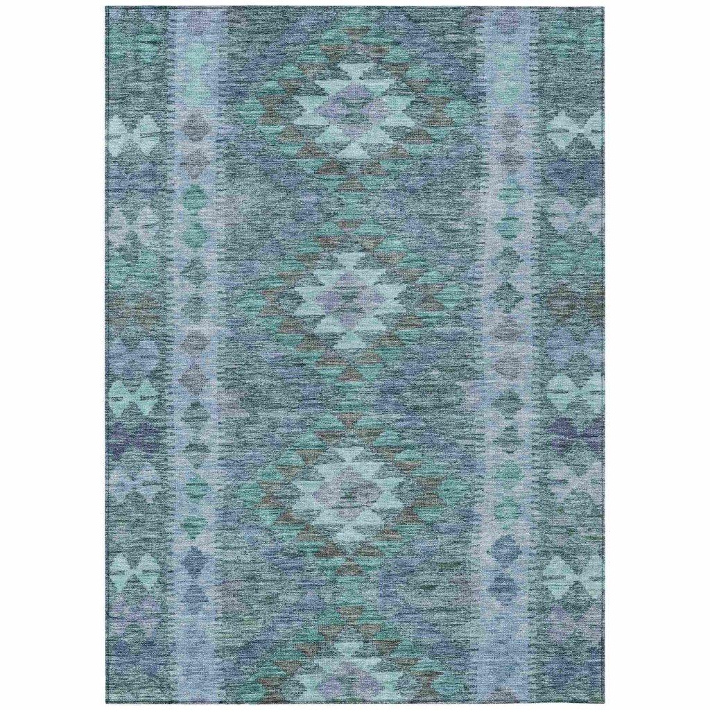 Evynne Blue Washable Indoor - Outdoor Rug - LOOMLAN - LOOMLAN Rugs - Outdoor Rugs