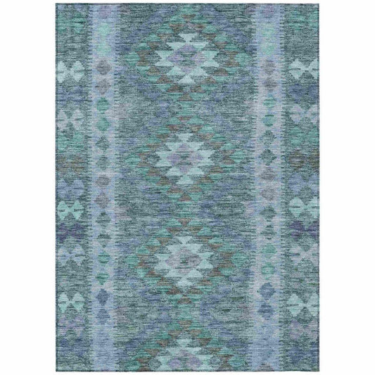 Evynne Blue Washable Indoor - Outdoor Rug - LOOMLAN - LOOMLAN Rugs - Outdoor Rugs