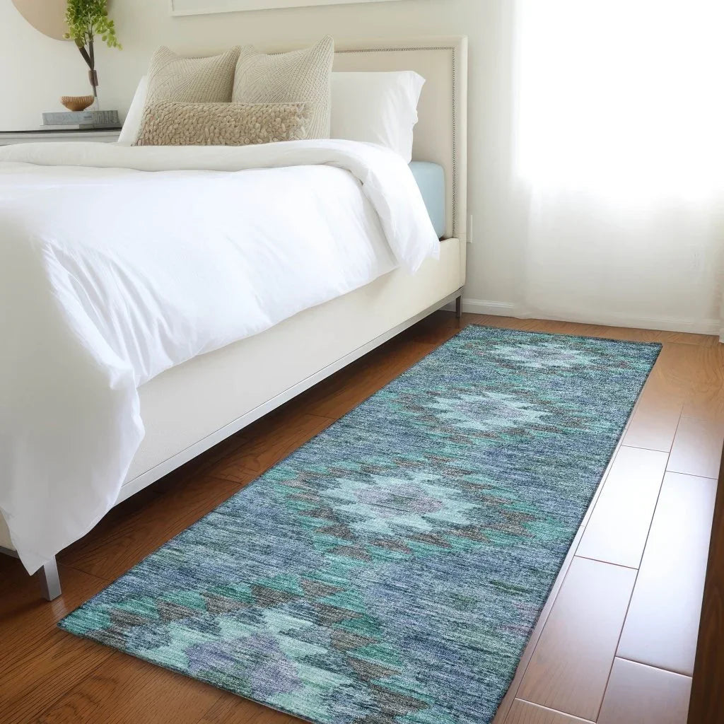 Evynne Blue Washable Indoor - Outdoor Rug - LOOMLAN - LOOMLAN Rugs - Outdoor Rugs