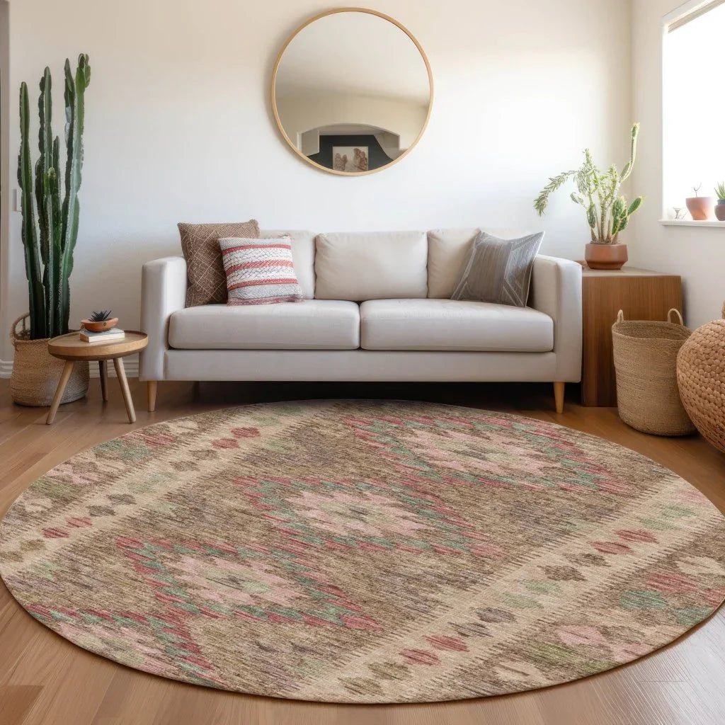 Evynne Brown Washable Indoor - Outdoor Rug - LOOMLAN - LOOMLAN Rugs - Outdoor Rugs