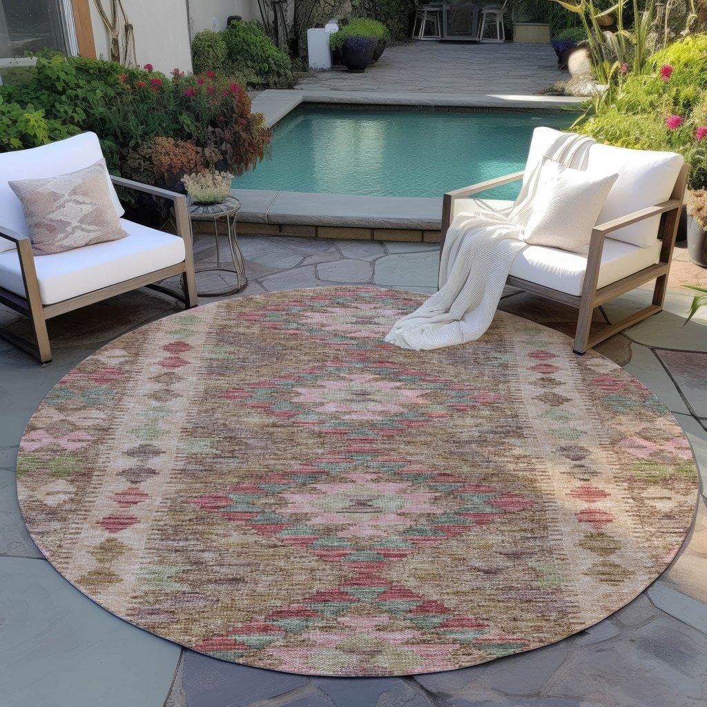 Evynne Brown Washable Indoor - Outdoor Rug - LOOMLAN - LOOMLAN Rugs - Outdoor Rugs