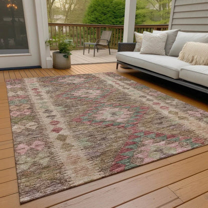 Evynne Brown Washable Indoor - Outdoor Rug - LOOMLAN - LOOMLAN Rugs - Outdoor Rugs