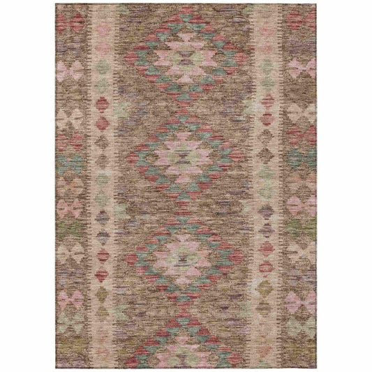 Evynne Brown Washable Indoor - Outdoor Rug - LOOMLAN - LOOMLAN Rugs - Outdoor Rugs