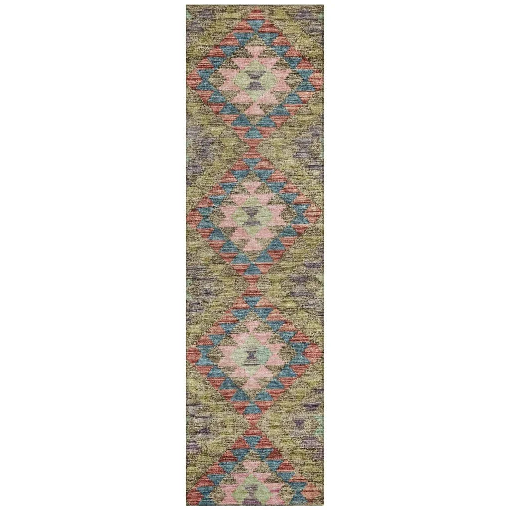 Evynne Green Washable Indoor - Outdoor Rug - LOOMLAN - LOOMLAN Rugs - Outdoor Rugs