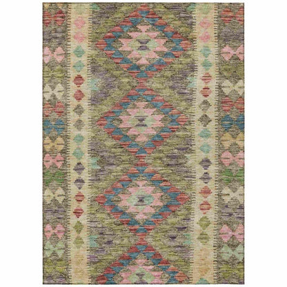 Evynne Green Washable Indoor - Outdoor Rug - LOOMLAN - LOOMLAN Rugs - Outdoor Rugs