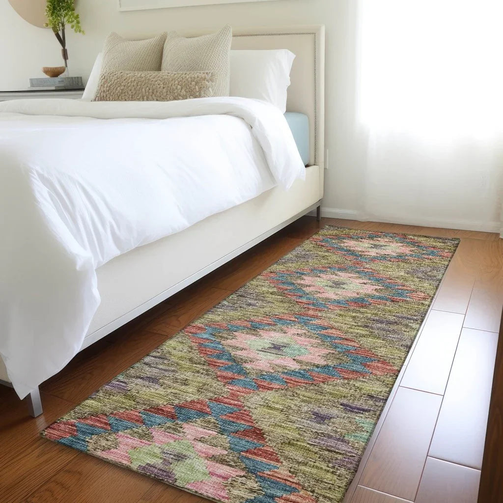 Evynne Green Washable Indoor - Outdoor Rug - LOOMLAN - LOOMLAN Rugs - Outdoor Rugs