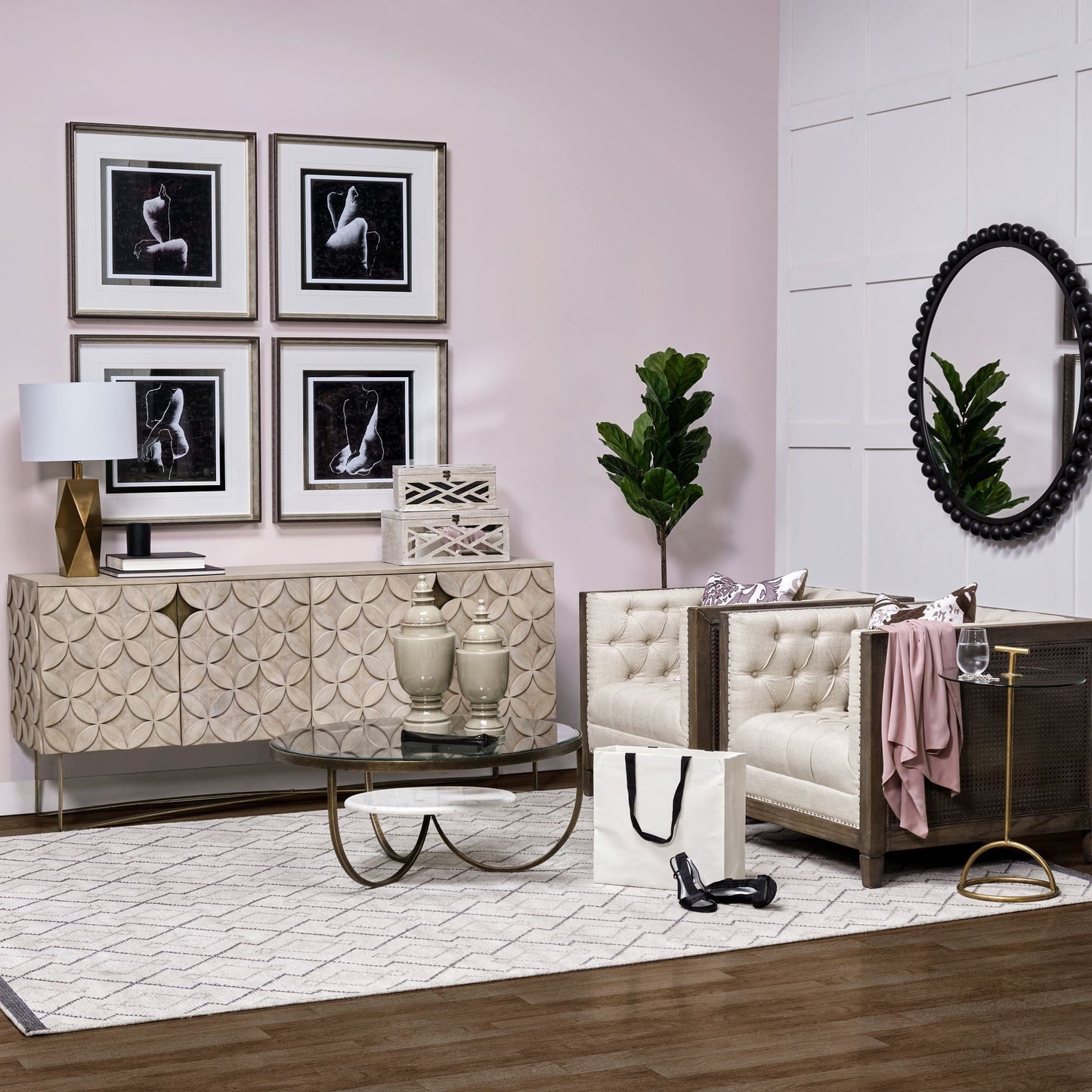 Excelsior Four Doors Wood Sideboard