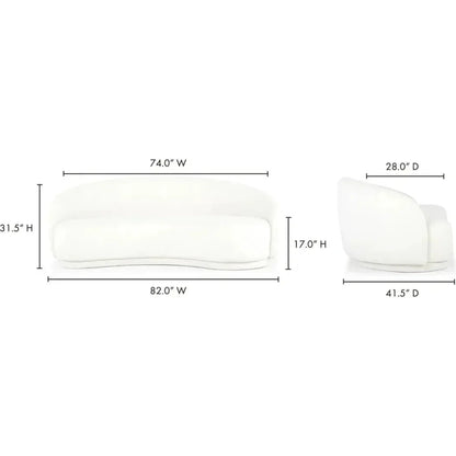 Excelsior Sofa Cream Collection - LOOMLAN - Moe's Home - Sofas & Loveseats