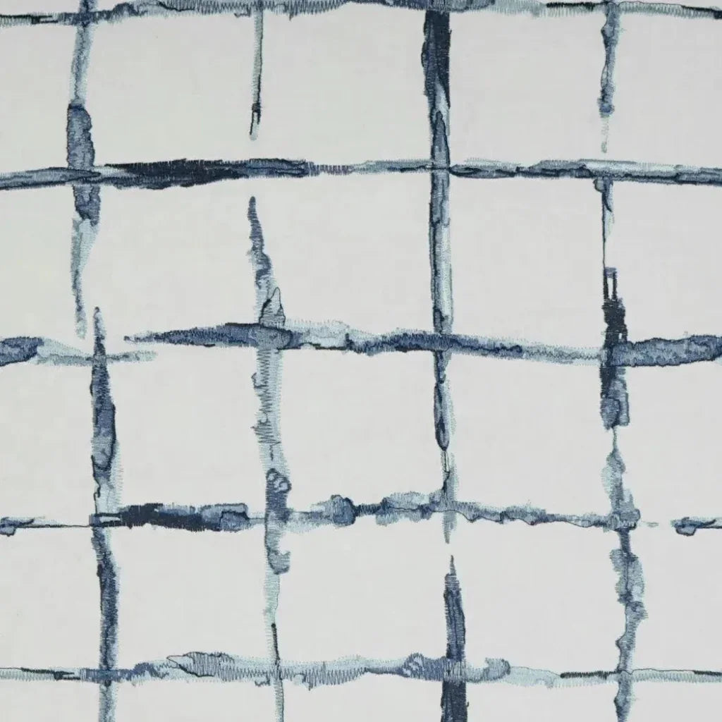 Exciter Embroidery Blue White Large Throw Pillow Insert - LOOMLAN - D.V. Kap - Throw Pillows