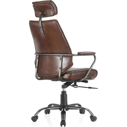 Executive Office Chair Dark Brown Leather-Office Chairs-Moe's Home-LOOMLAN