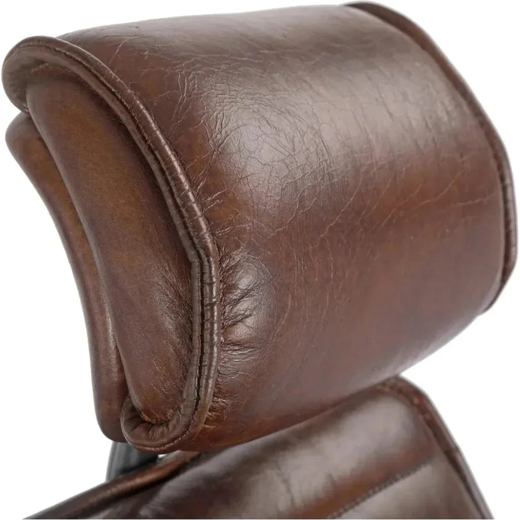 Executive Office Chair Dark Brown Leather-Office Chairs-Moe's Home-LOOMLAN