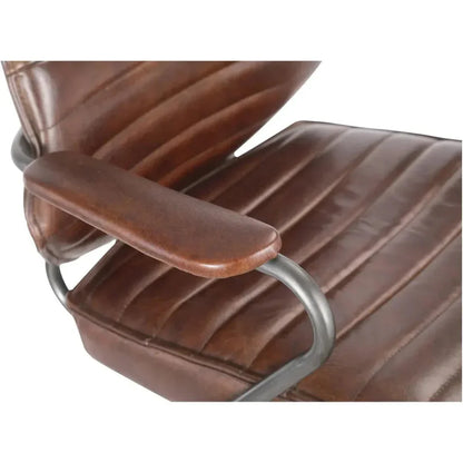 Executive Office Chair Dark Brown Leather-Office Chairs-Moe's Home-LOOMLAN