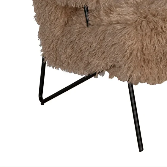 Exeter Vegan Fur Lounge Chair - LOOMLAN - Noir - Club Chairs