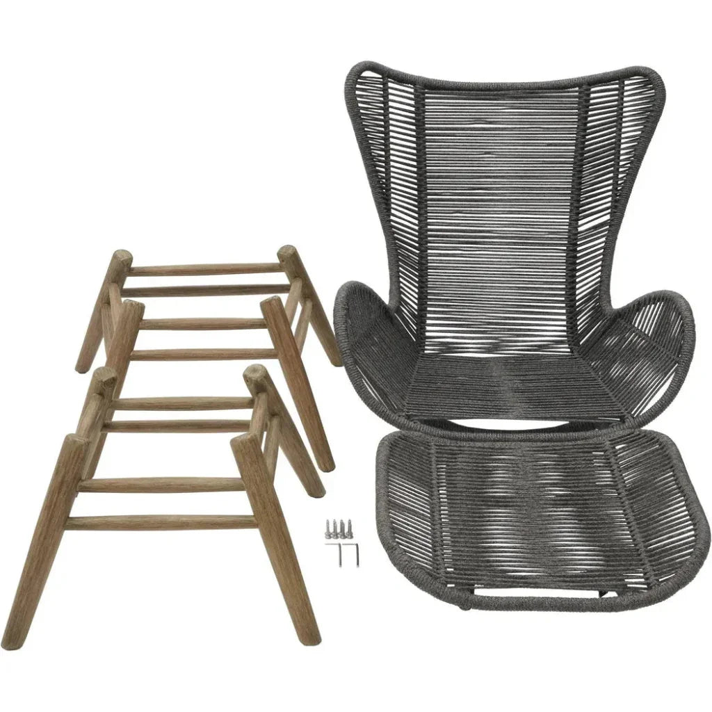 Explorer Neptune Chair & Ottoman Outdoor Furniture-Outdoor Ottomans-Seasonal Living-LOOMLAN