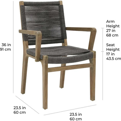 Explorer Oceans Dining Armchair 2PC Mixed Grey-Outdoor Dining Chairs-Seasonal Living-LOOMLAN