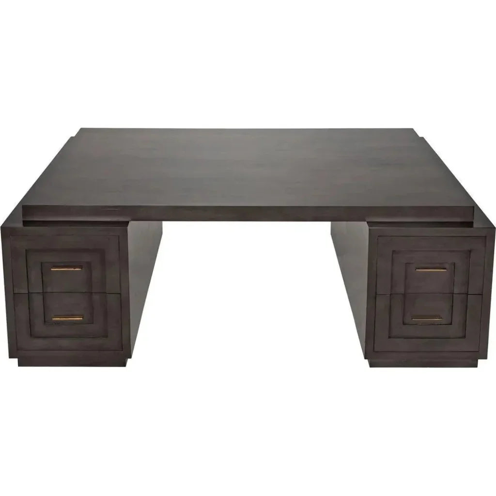 Extra Large Mentor Desk,Wood Unique Desk Drawers-Home Office Desks-Noir-LOOMLAN
