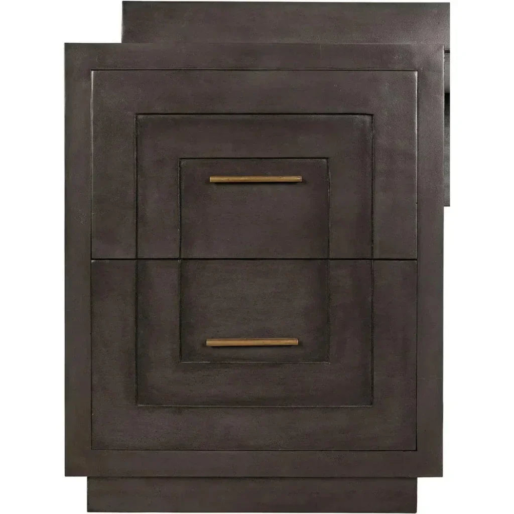 Extra Large Mentor Desk,Wood Unique Desk Drawers-Home Office Desks-Noir-LOOMLAN