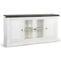 Extra Long Narrow White TV Stand Glass Doors - LOOMLAN - Sunny D - TV Stands & Media Centers