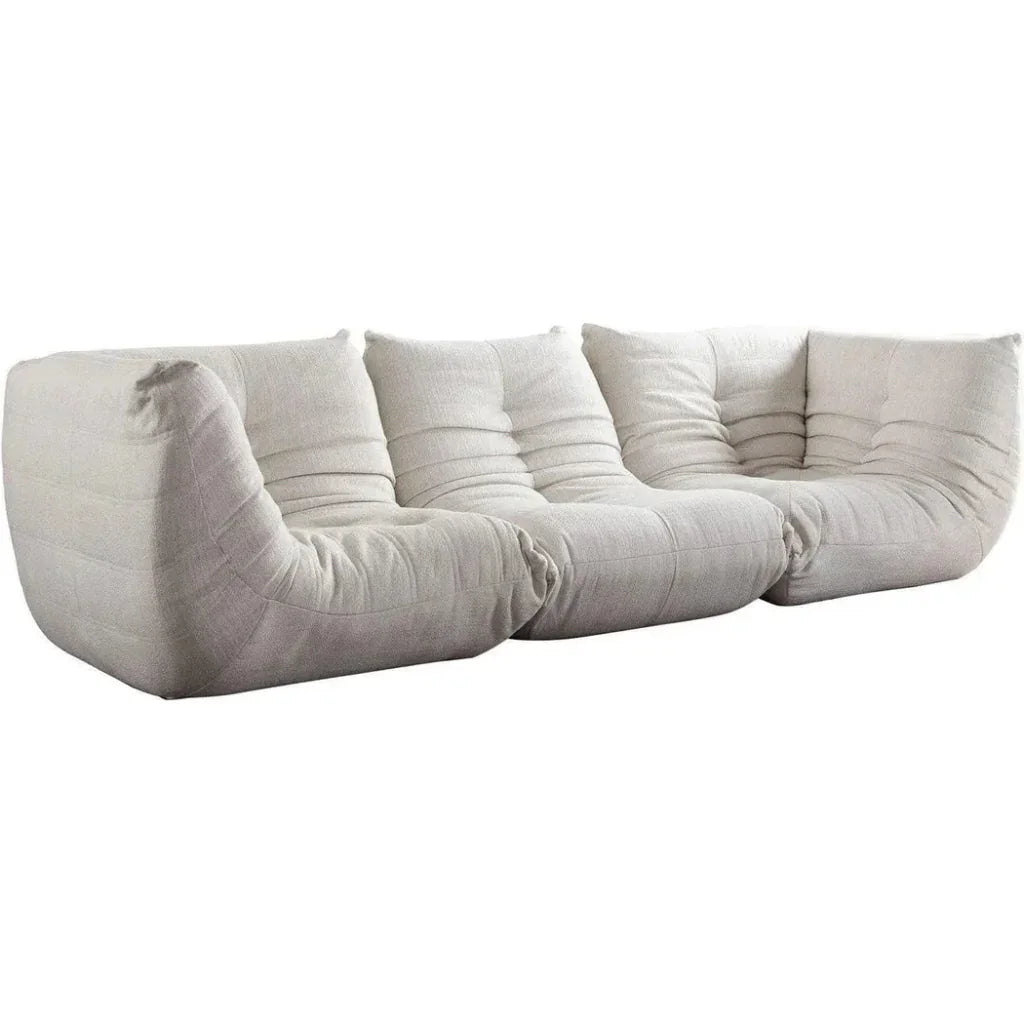 Ezra 3PC Modular Sofa in Cream Fabric-Modular Sofas-Diamond Sofa-LOOMLAN