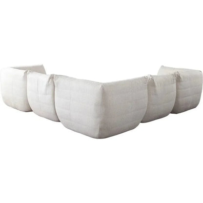 Ezra 5PC Corner Sectional in Cream Fabric-Modular Sofas-Diamond Sofa-LOOMLAN
