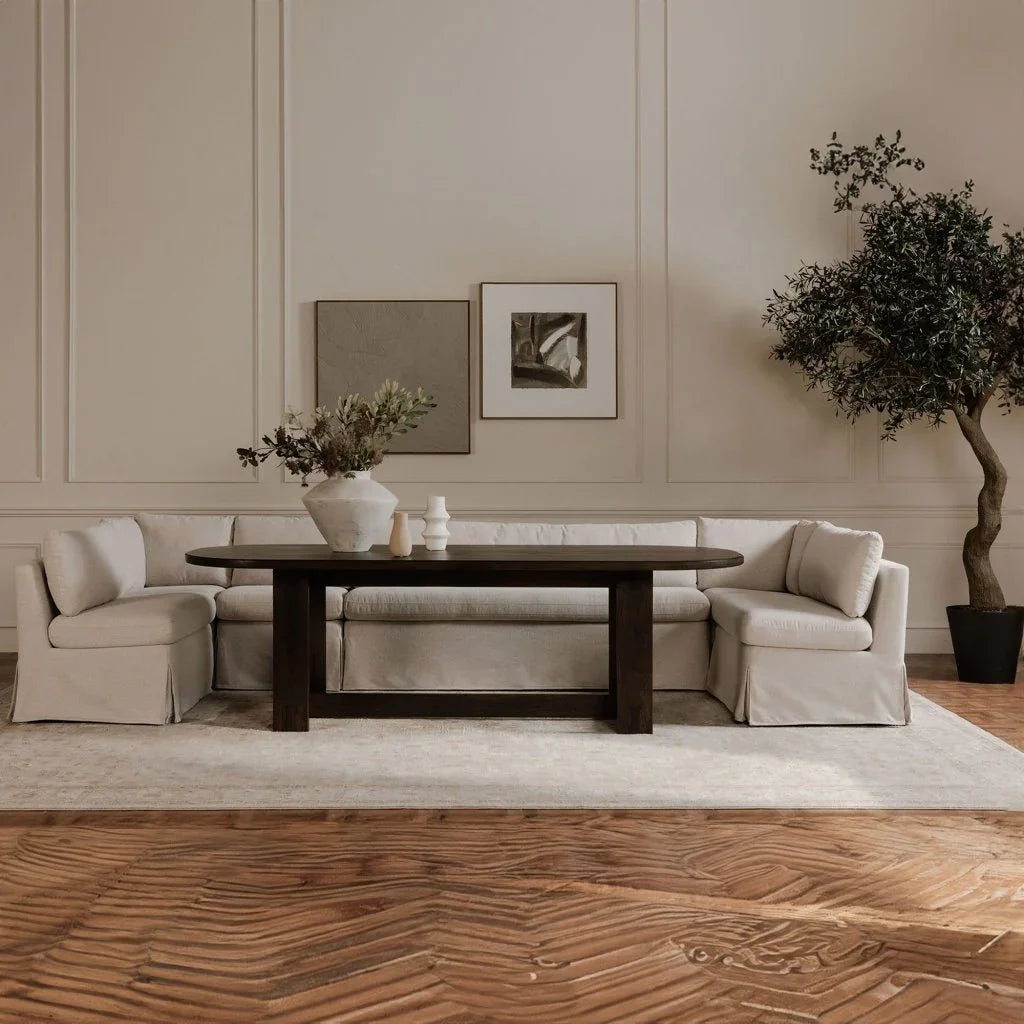 Fable Beige Slipcover Dining Bench - LOOMLAN - Moe's Home - Dining Benches