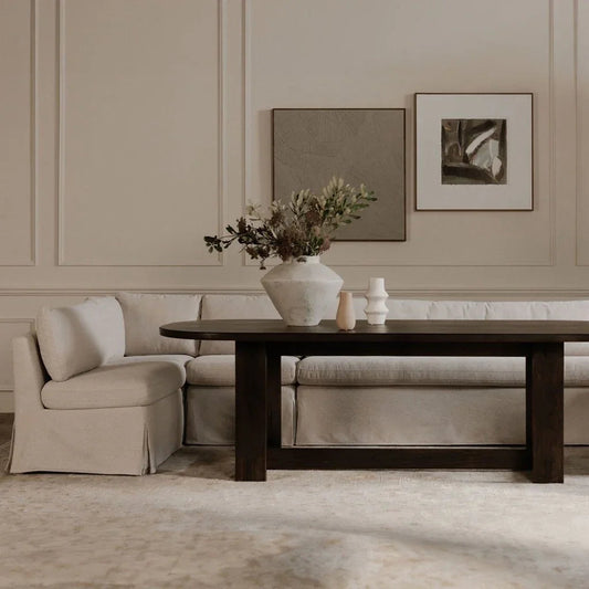 Fable L-Shape Slipcover Dining Banquette-Modular Sofas-Moe's Home-LOOMLAN