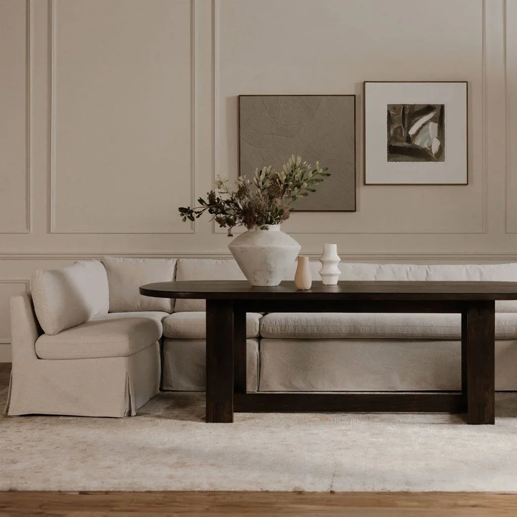 Fable L-Shape Slipcover Dining Banquette-Modular Sofas-Moe's Home-LOOMLAN