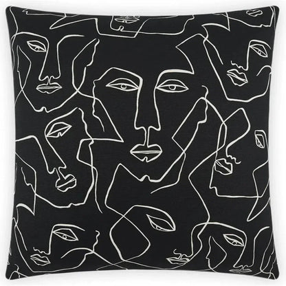 Face Up Black Throw Pillow With Insert - LOOMLAN - D.V. Kap - Throw Pillows