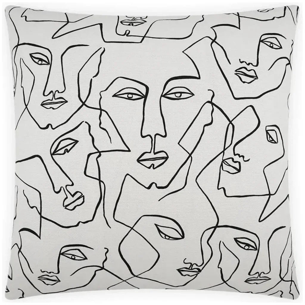 Face Up White Throw Pillow With Insert - LOOMLAN - D.V. Kap - Throw Pillows