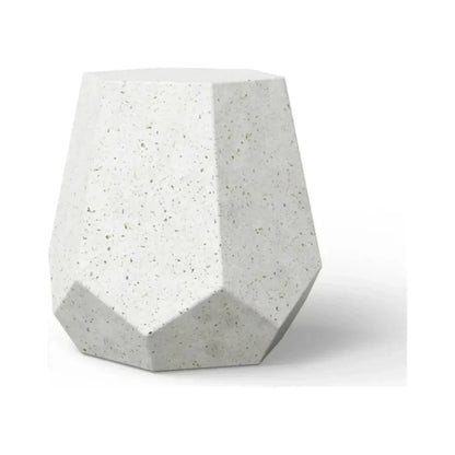 Faceted Fiber-Reinforced Concrete Outdoor Stool-Garden Stools-Urbia-LOOMLAN