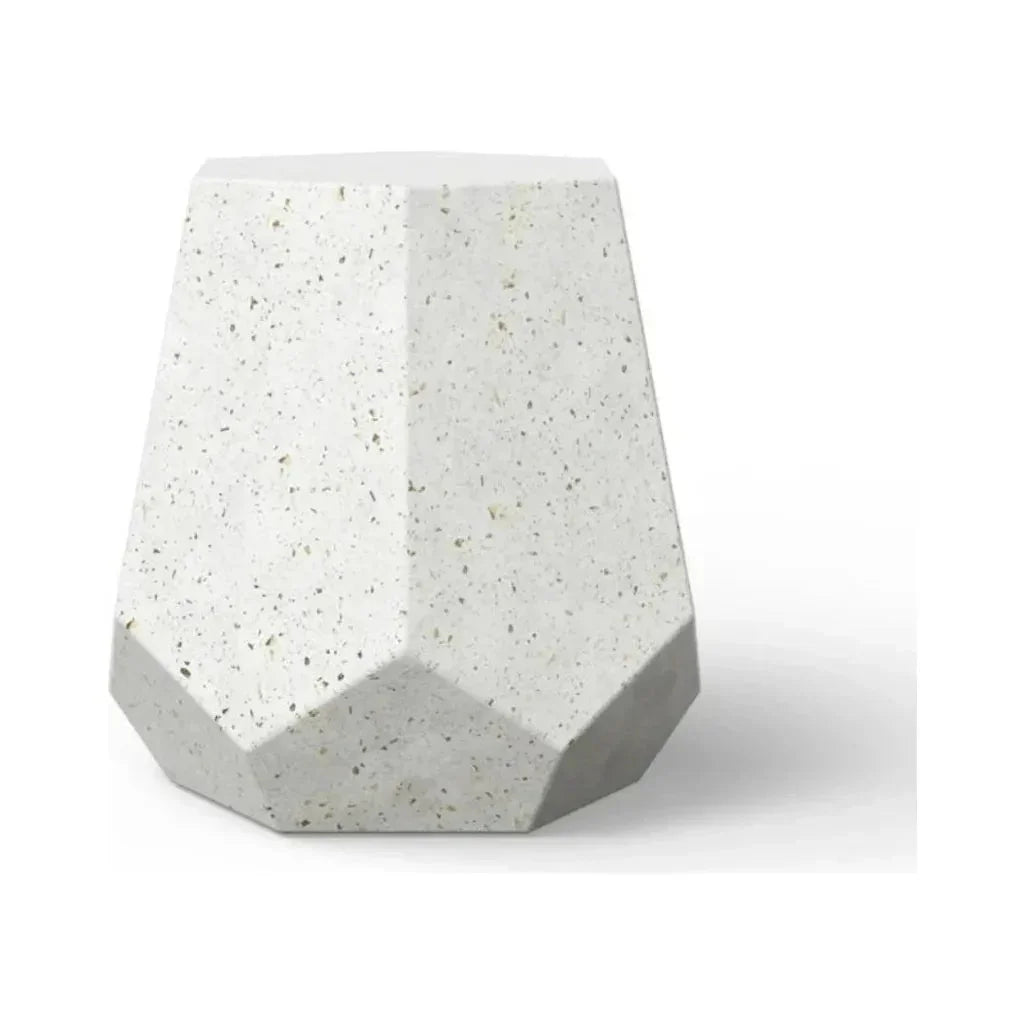 Faceted Fiber-Reinforced Concrete Outdoor Stool-Garden Stools-Urbia-LOOMLAN