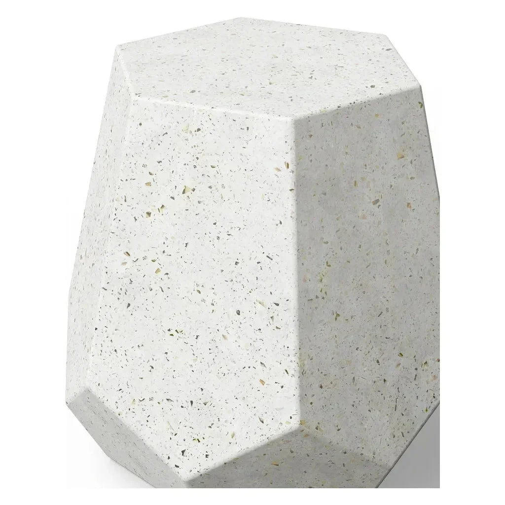 Faceted Fiber-Reinforced Concrete Outdoor Stool-Garden Stools-Urbia-LOOMLAN