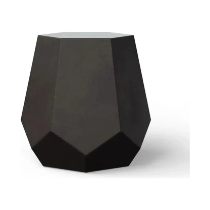 Faceted Fiber-Reinforced Concrete Outdoor Stool-Garden Stools-Urbia-Lava-LOOMLAN