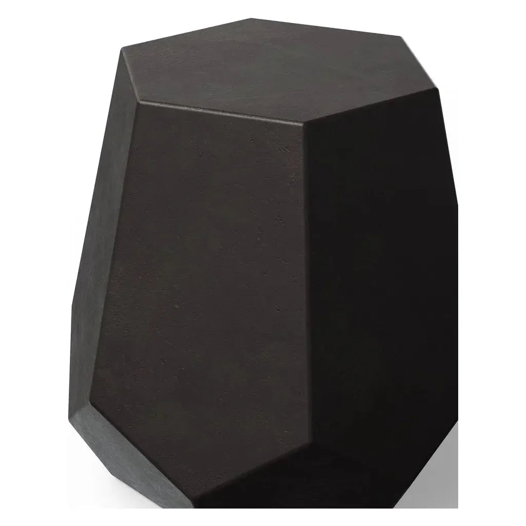 Faceted Fiber-Reinforced Concrete Outdoor Stool-Garden Stools-Urbia-LOOMLAN
