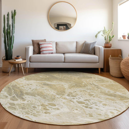 Faerara Gold Washable Indoor-Outdoor Rug