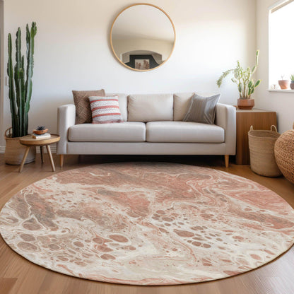 Faerara Orange Washable Indoor-Outdoor Rug