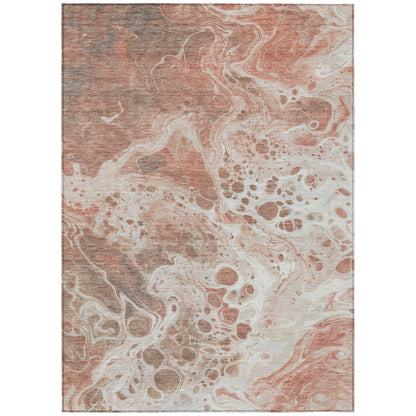 Faerara Orange Washable Indoor-Outdoor Rug