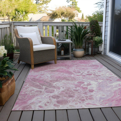 Faerara Pink Washable Indoor-Outdoor Rug