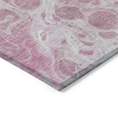 Faerara Pink Washable Indoor-Outdoor Rug