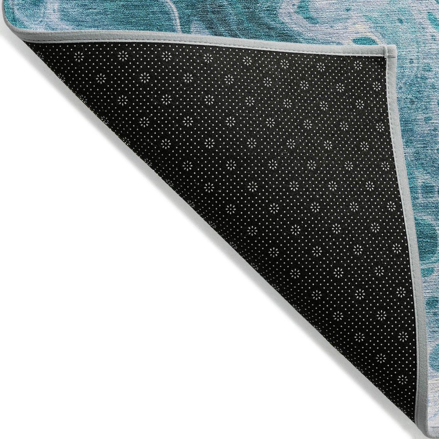 Faerara Teal Washable Indoor-Outdoor Rug