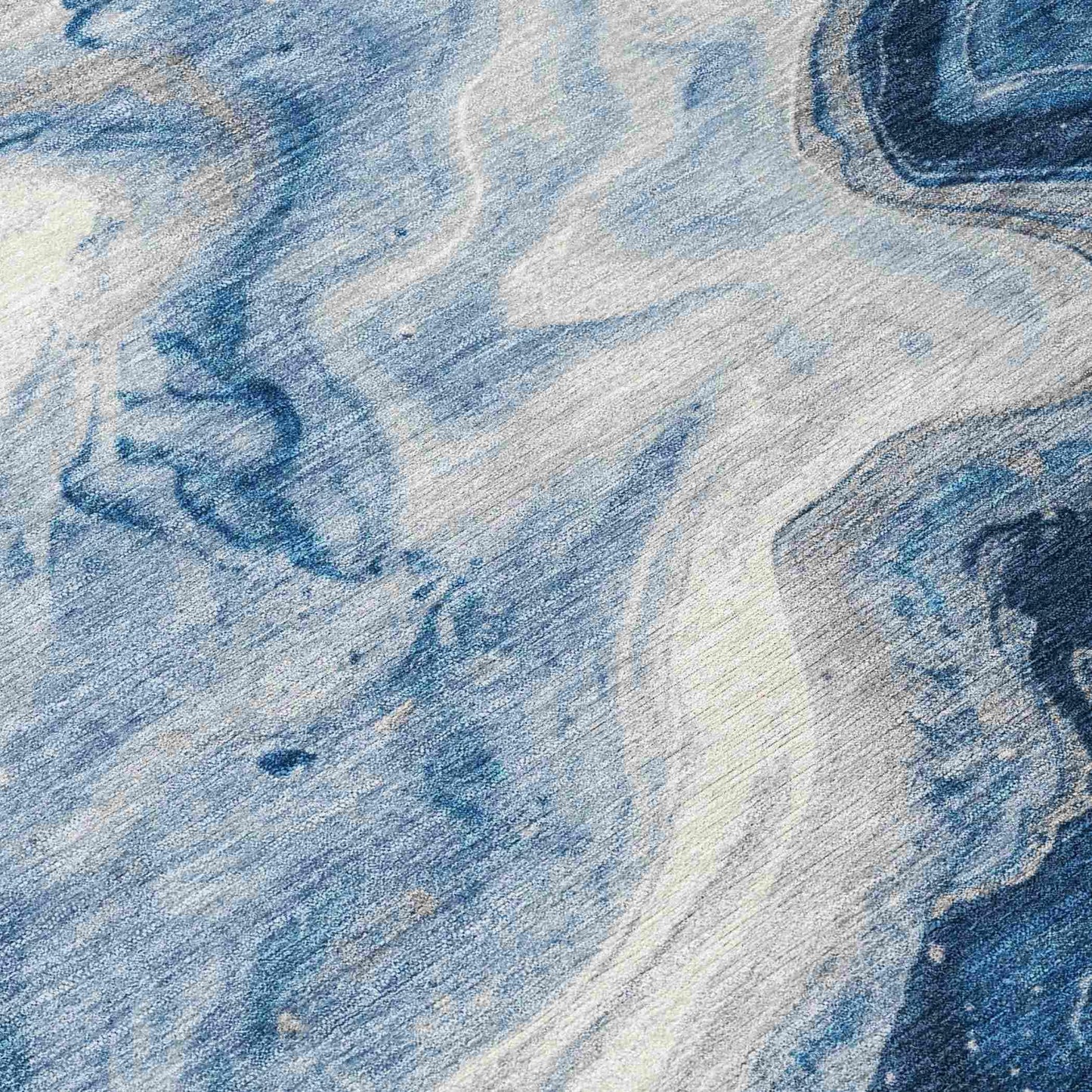 Faeras Blue Washable Indoor-Outdoor Rug