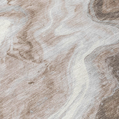 Faeras Brown Washable Indoor-Outdoor Rug