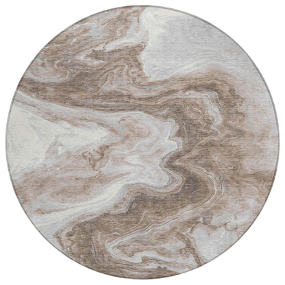 Faeras Brown Washable Indoor-Outdoor Rug