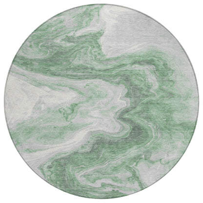 Faeras Green Washable Indoor-Outdoor Rug