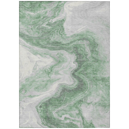 Faeras Green Washable Indoor-Outdoor Rug