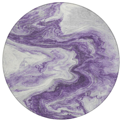 Faeras Purple Washable Indoor-Outdoor Rug